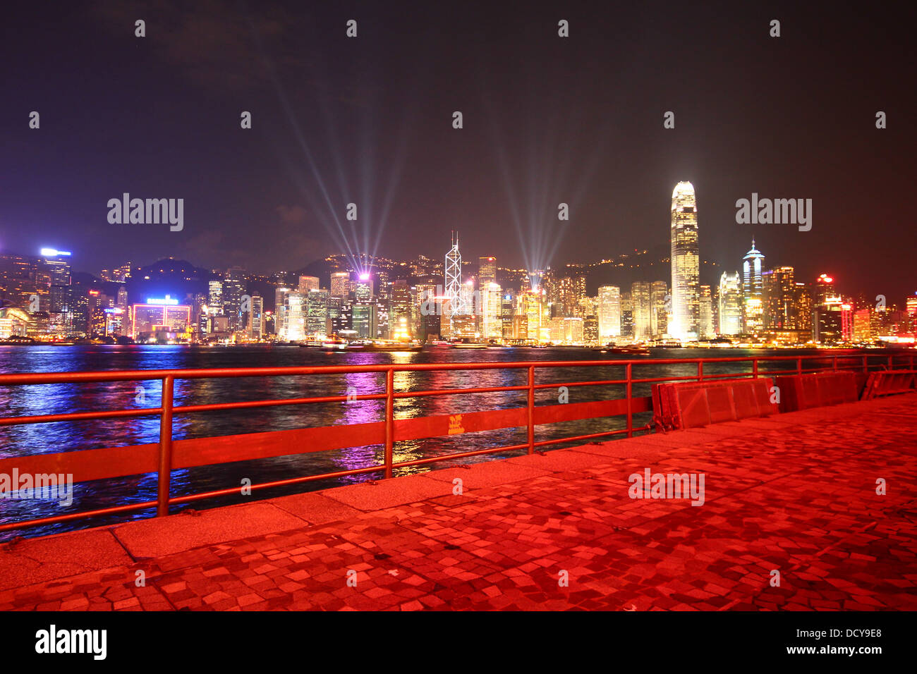 The Hong Kong City Skyline at night Stock Photo - Alamy