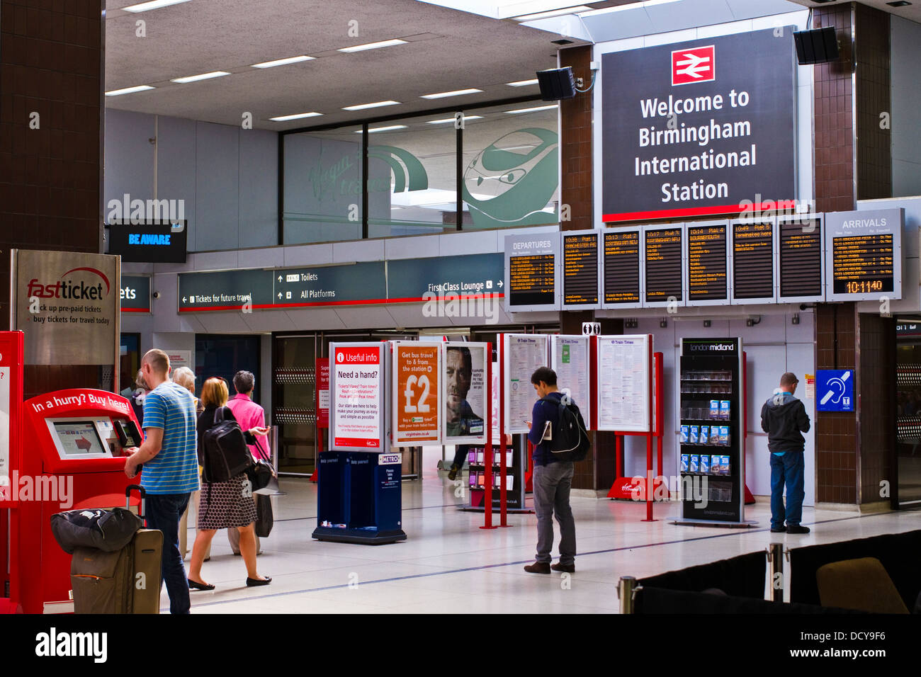 Welcome to Birmingham International station sign in the ticket hall ...