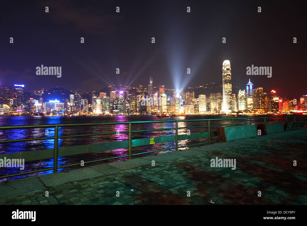 The Hong Kong City Skyline at night Stock Photo - Alamy