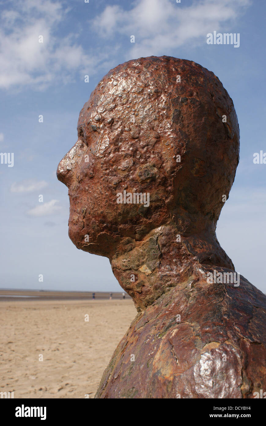 Antony Gormley sculpture, Crosby beach Stock Photo Alamy