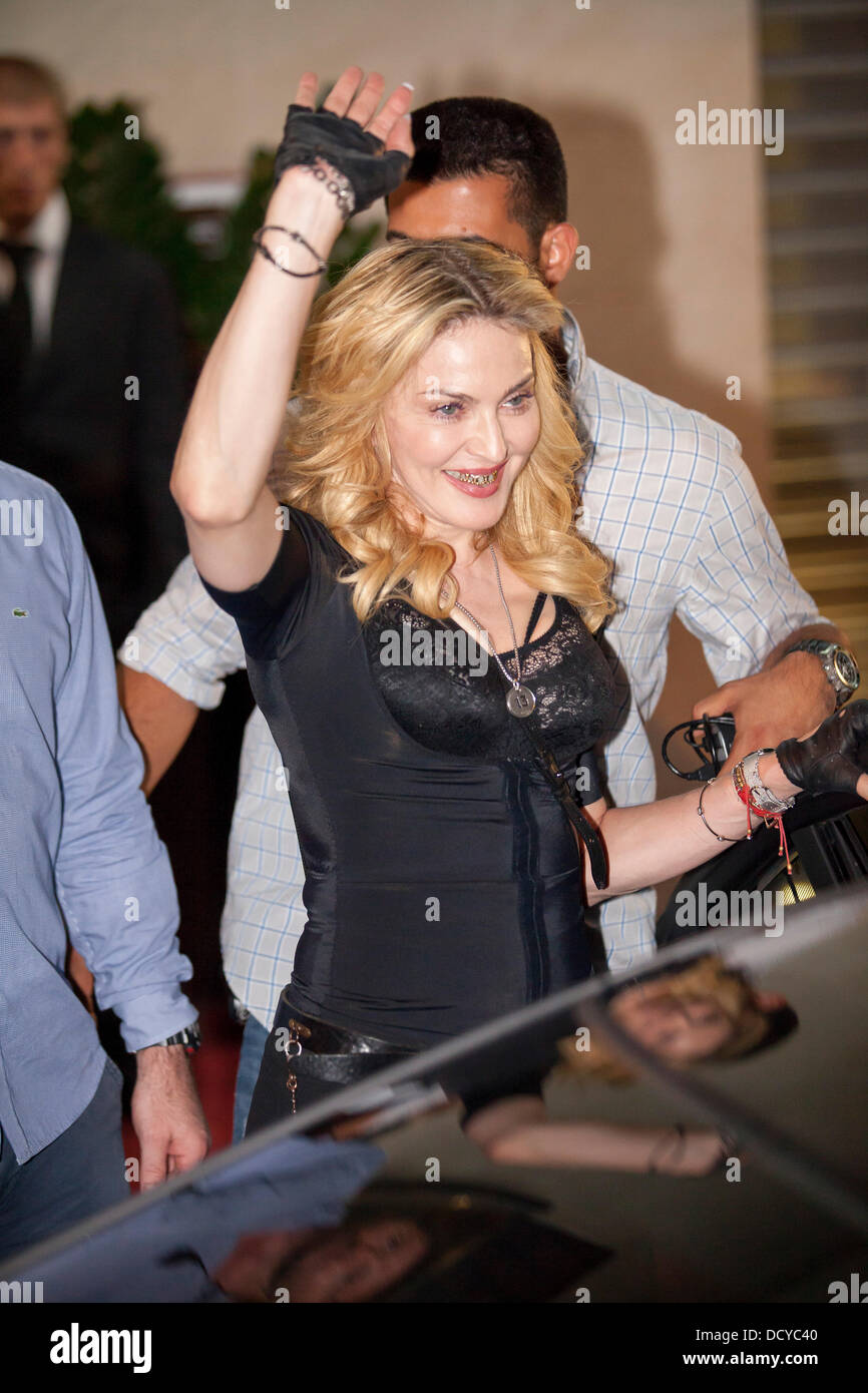 Rome, Italy. 21st Aug, 2013. Opening of Madonna's Hard Candy Fitness gym in Rome Madonna at the Hard Candy fitness gym Stock Photo