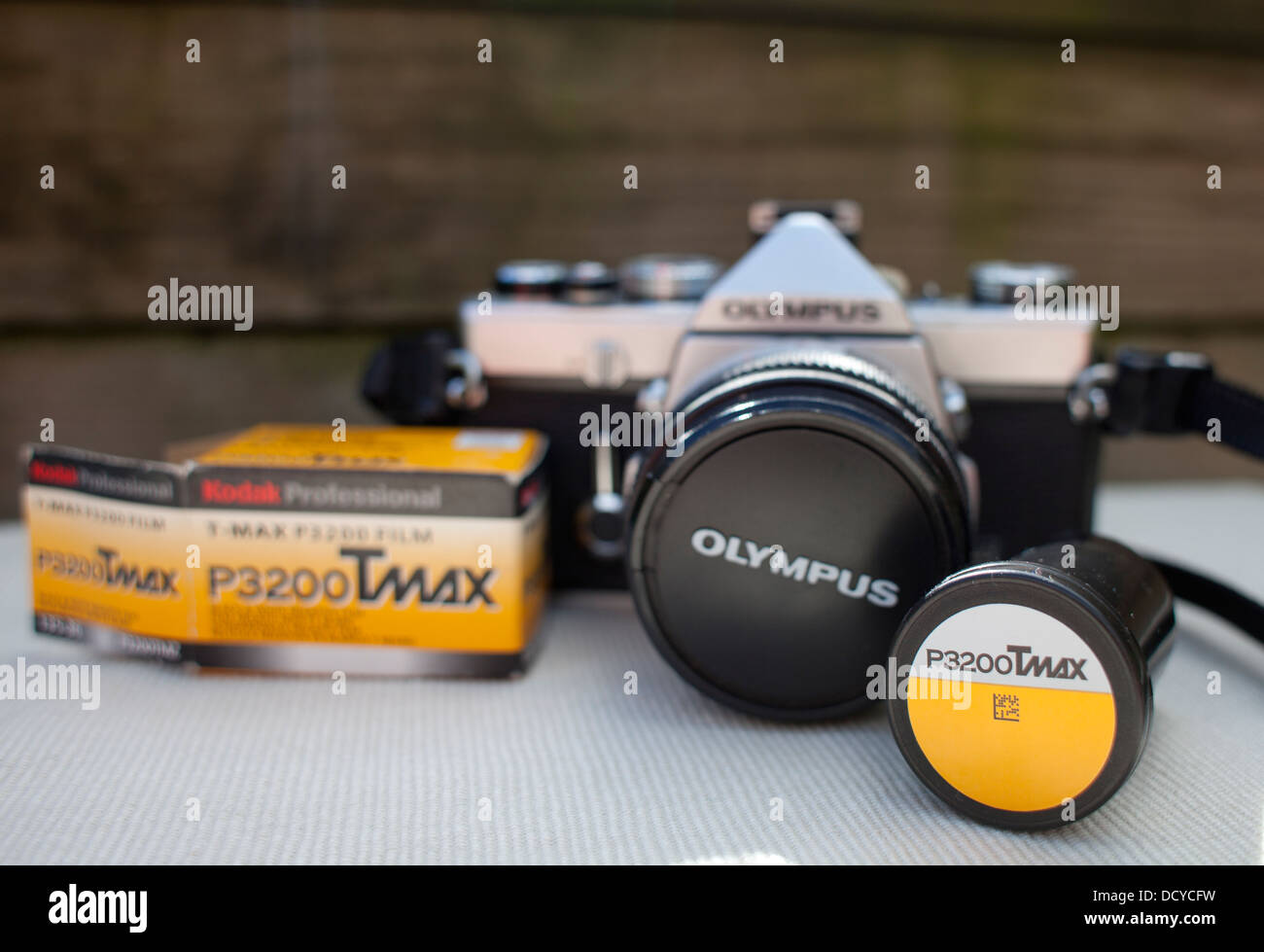 Olympus SLR with kodak film Stock Photo Alamy