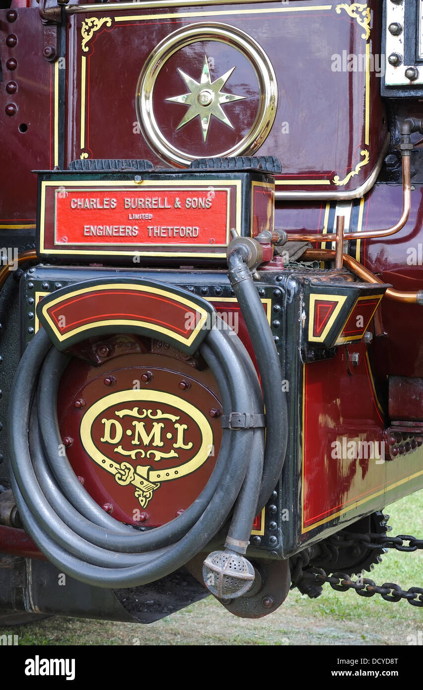 Detail of hoses and pipes and hoses on a charles burrell steam engine