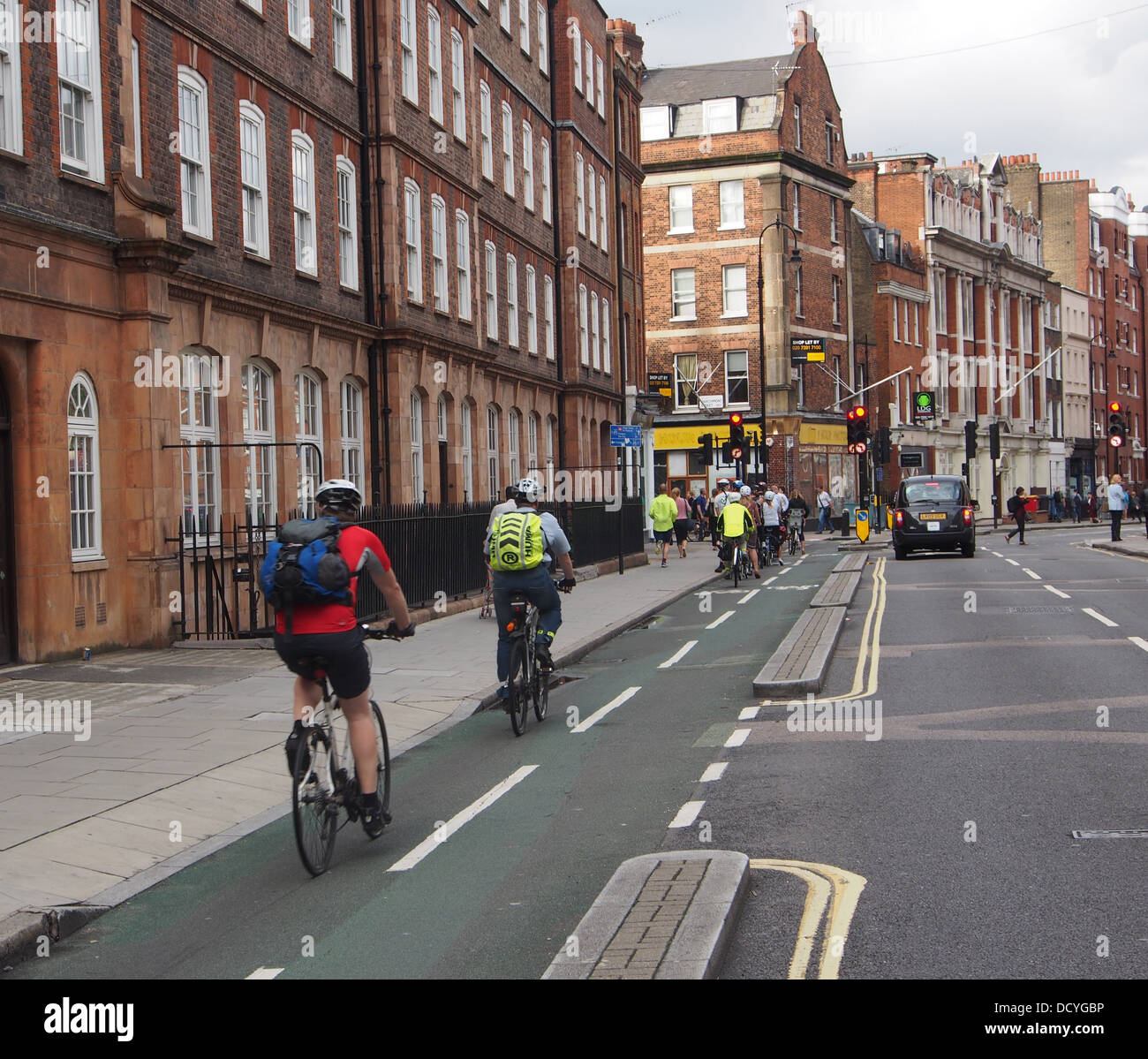 crowded bicycle lane, London Stock Photo