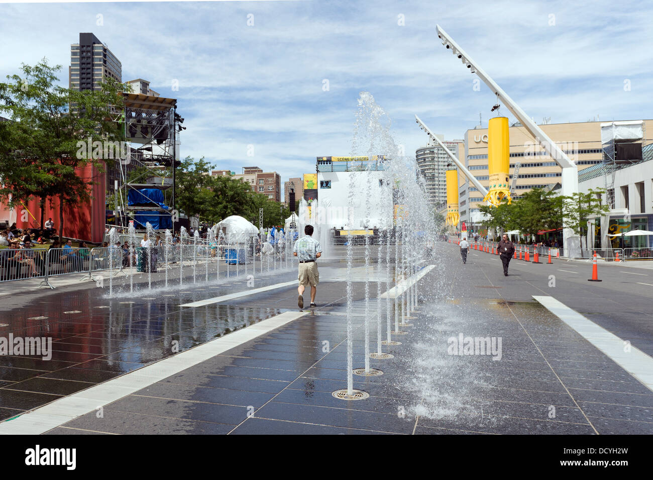 Place des festivals in downtown Montreal, province of Quebec, Canada. Stock Photo