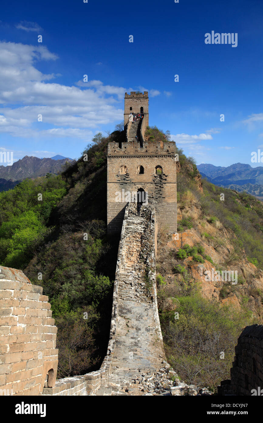 Watch towers on the Great Wall of China near Jinshanling village, Beijing Provence, China, Asia. Stock Photo