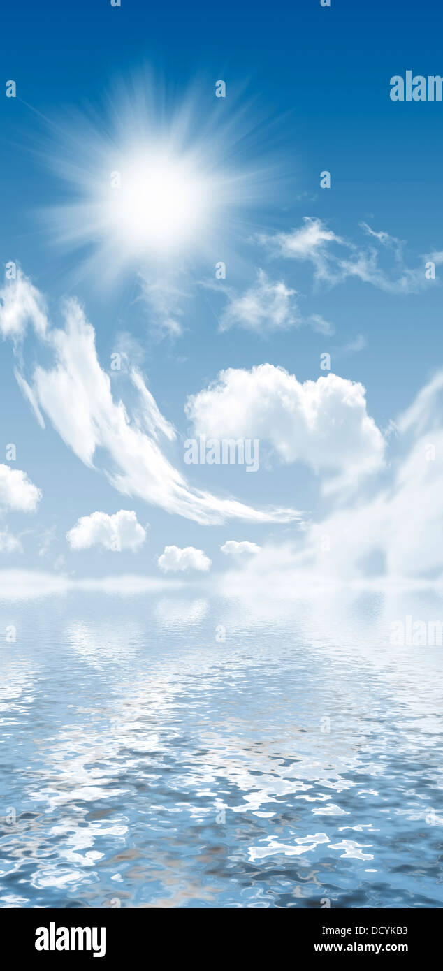 Photo of clouds and sun Stock Photo