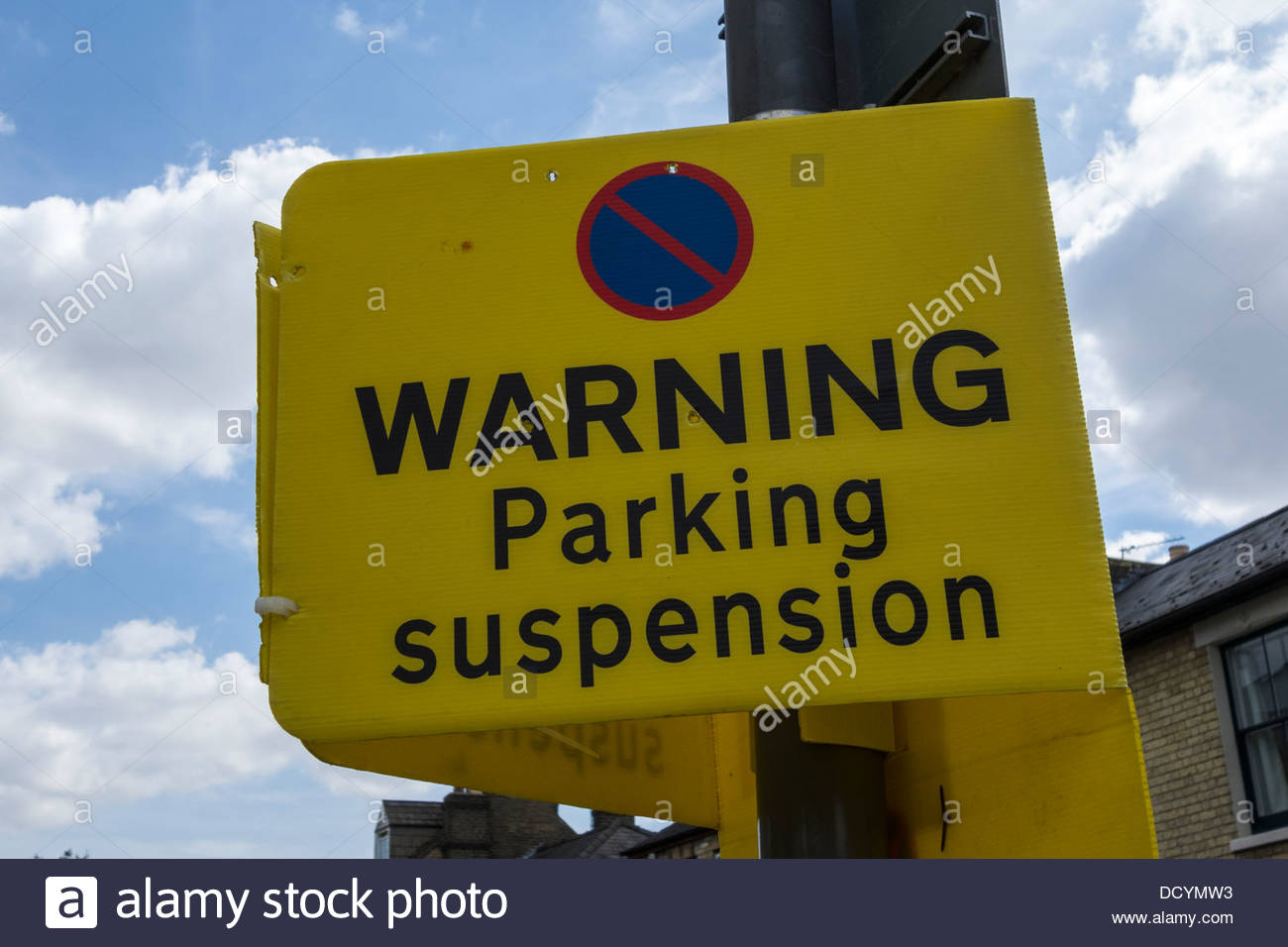 Warning Parking Suspension Sign High Resolution Stock Photography and