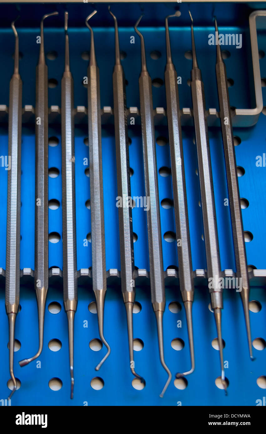 CloseUp Of Dental Instruments For Cleaning Teeth Stock Photo Alamy