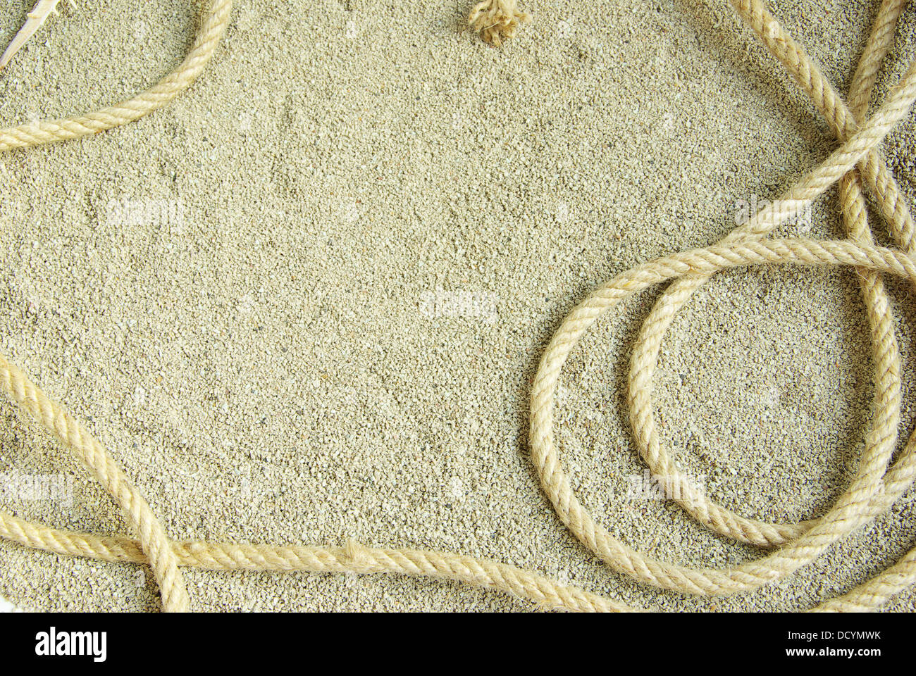 rope on sand Stock Photo Alamy