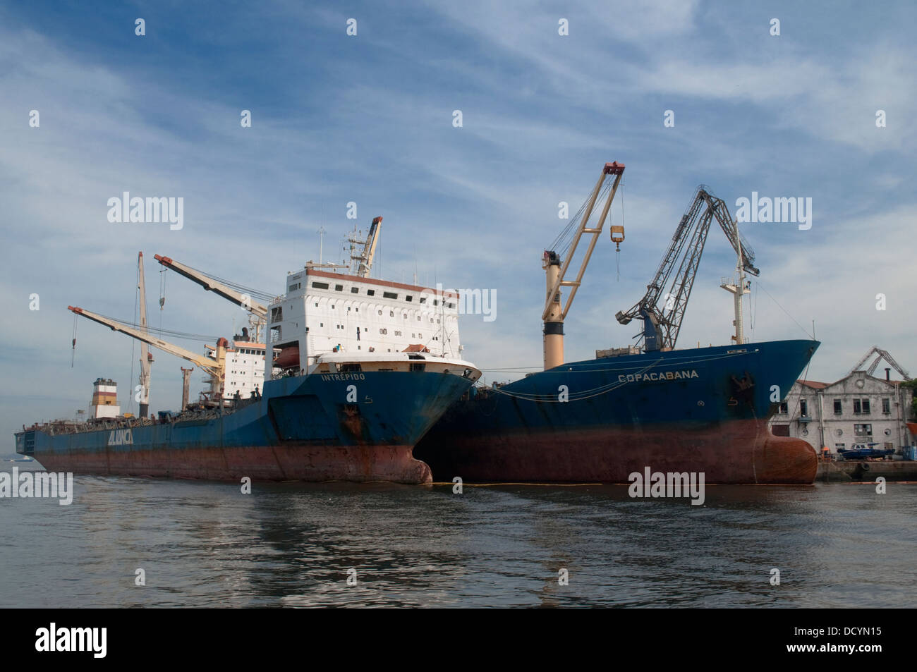 offshore Vessel/rigs/FPSO at yard dock at Guanabara bay, Rio de Janeiro, Niteroi, Brazil Stock Photo