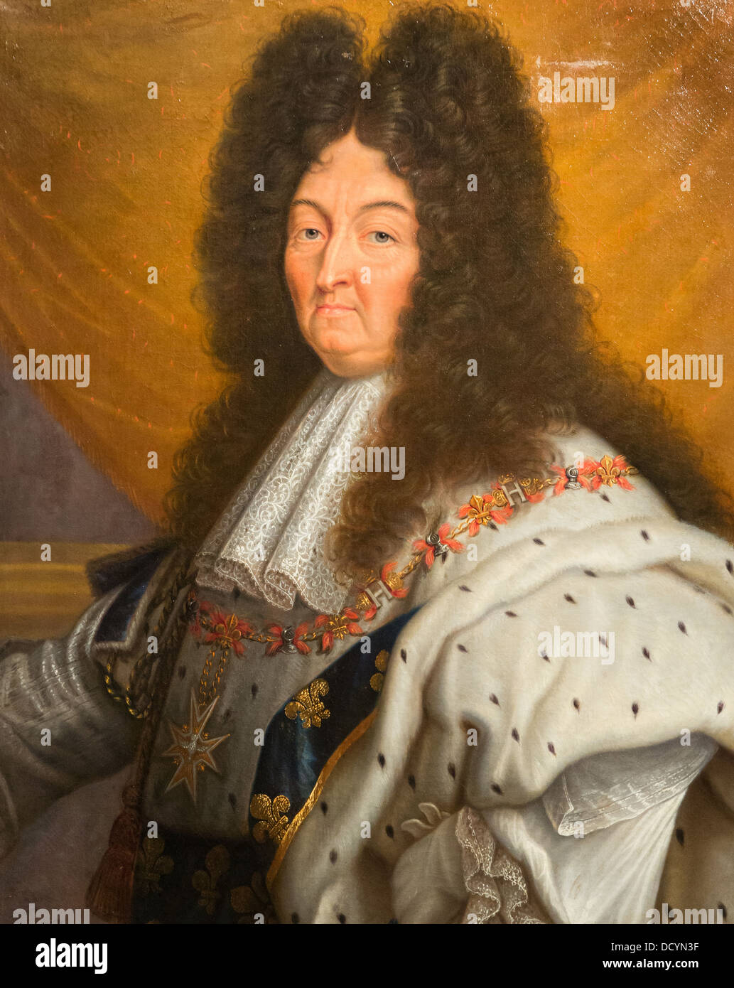 18th century  -  Louis XIV King of France - Andry after Hyacinthe Rigaud 1705 - Musée de l'armée oil on canvas Stock Photo