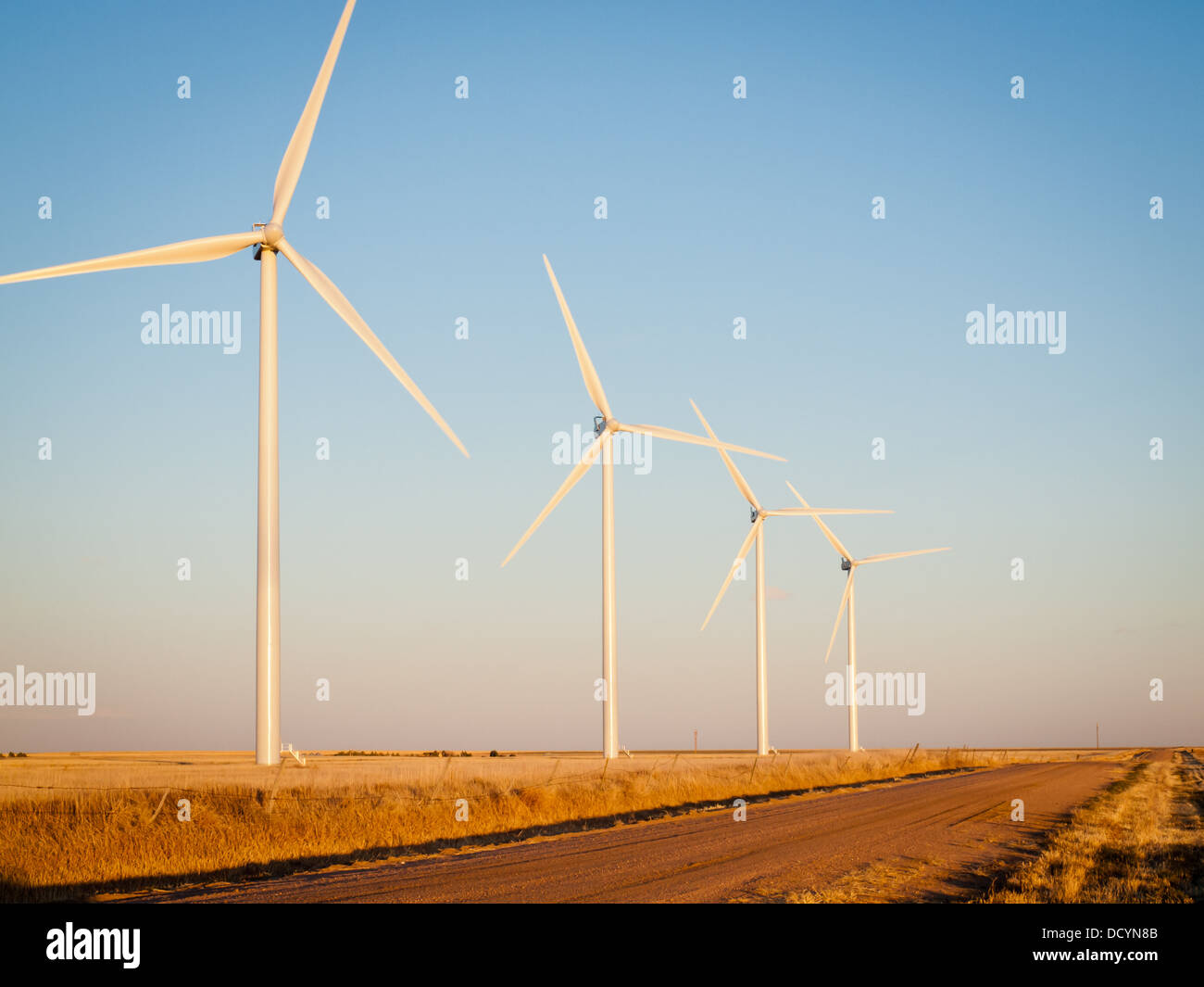 Wind turbines farm at sunset in Limon, Colorado Stock Photo Alamy