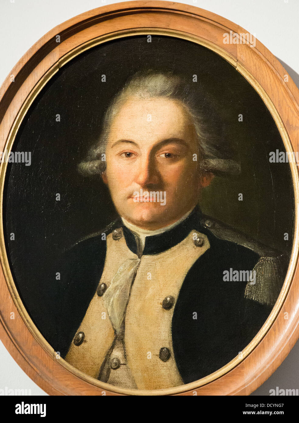 18th century  -  Officer of the Regiment of Infantry Royal-Deux-Ponts - Anonymous 1786- Musée de l'armée oil on canvas Stock Photo