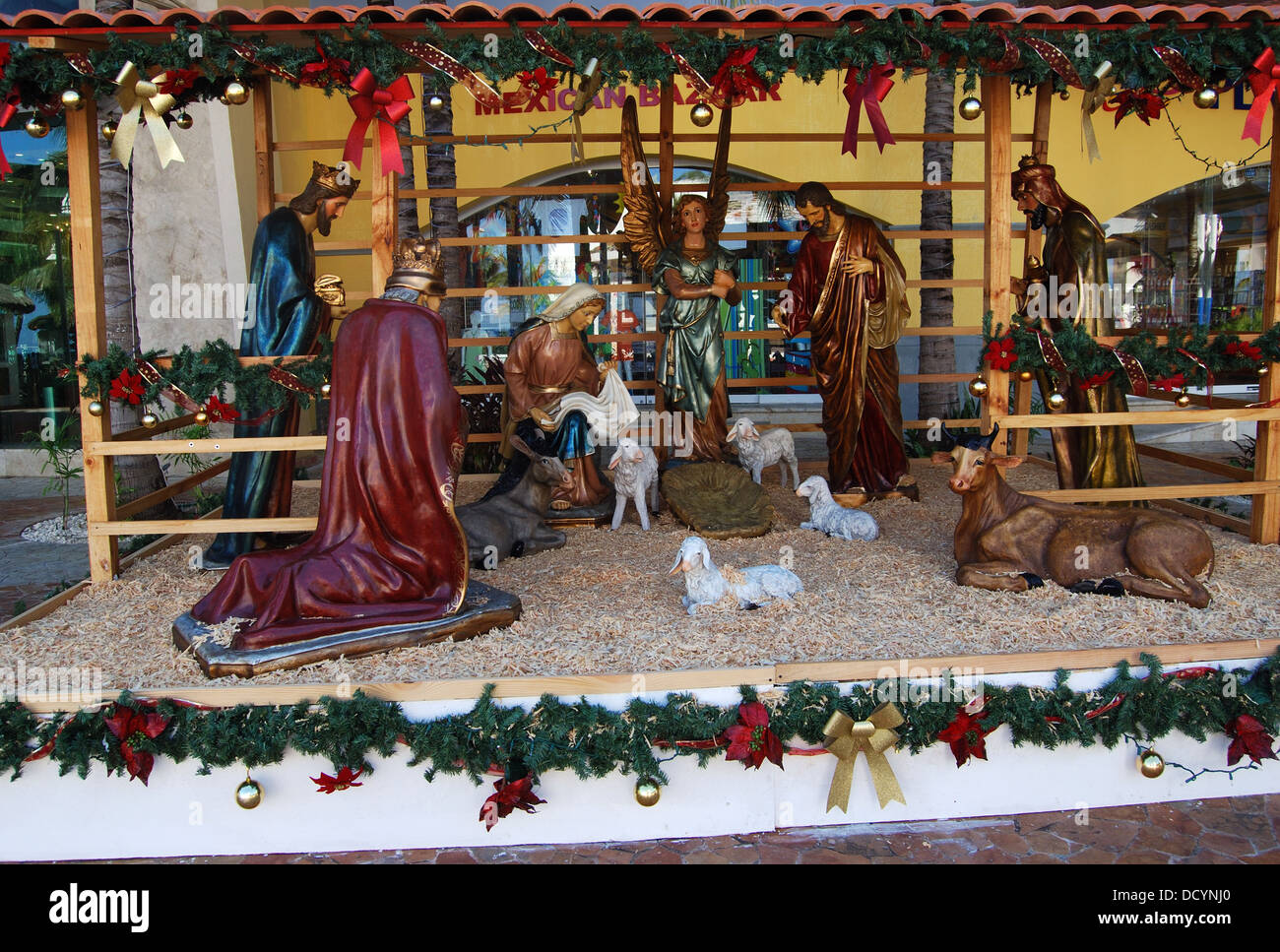 Nativity scene, Cozumel Island, South Eastern Region, Mexico, Caribbean. Stock Photo
