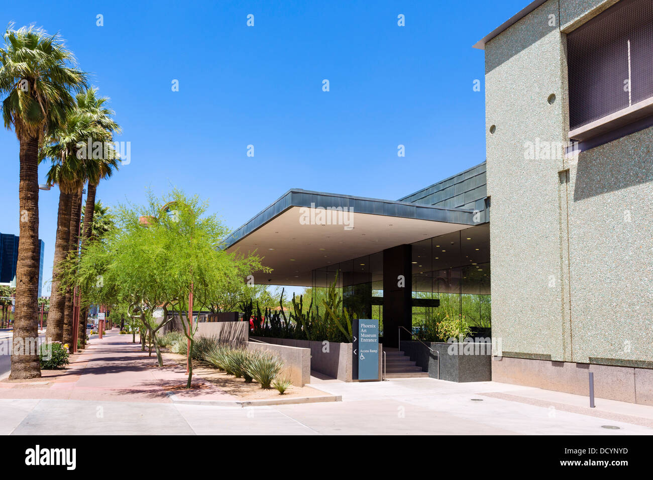 Entrance to the Phoenix Art Museum, Phoenix, Arizona, USA Stock Photo