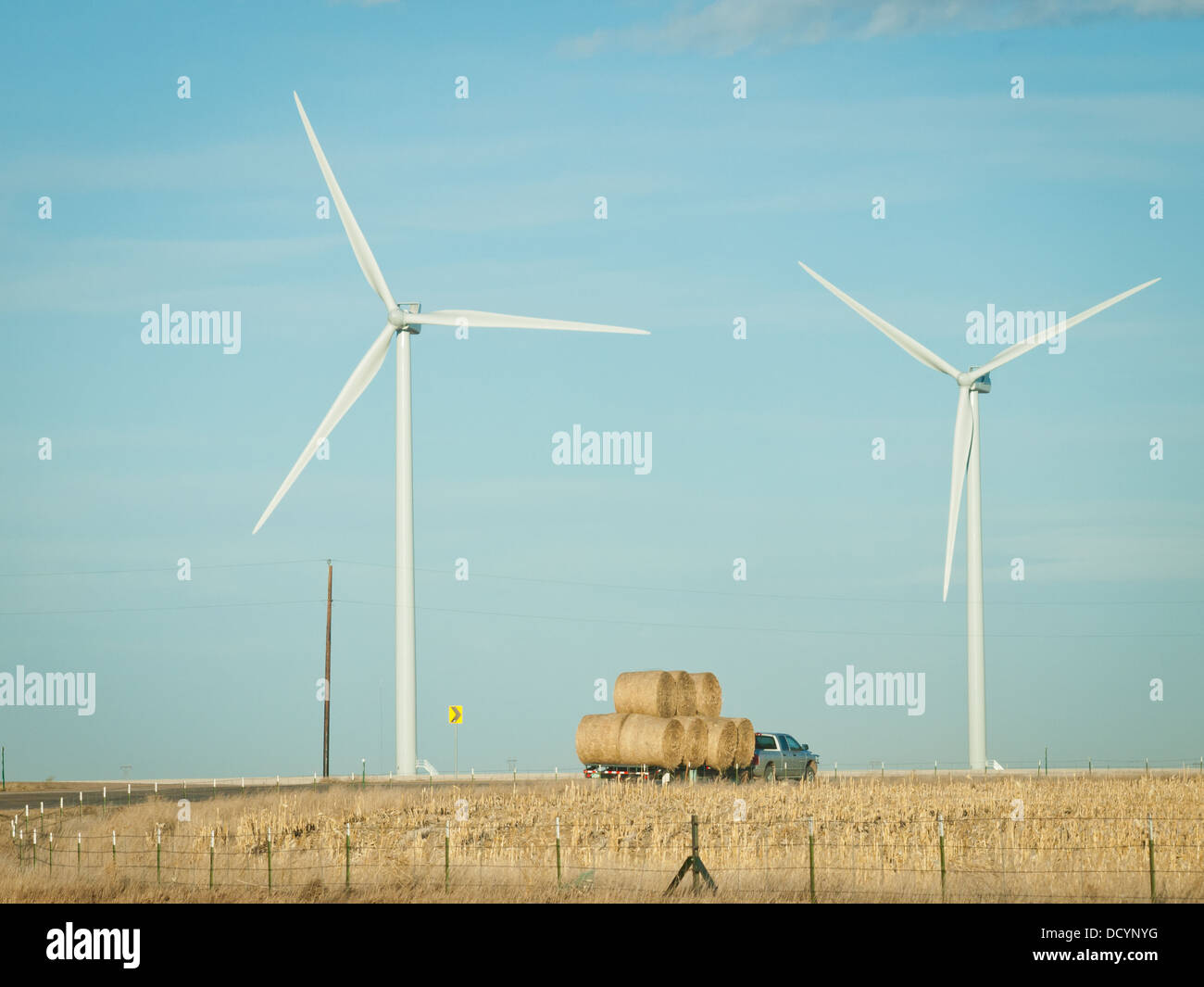 Wind turbines farm at sunset in Limon, Colorado Stock Photo Alamy