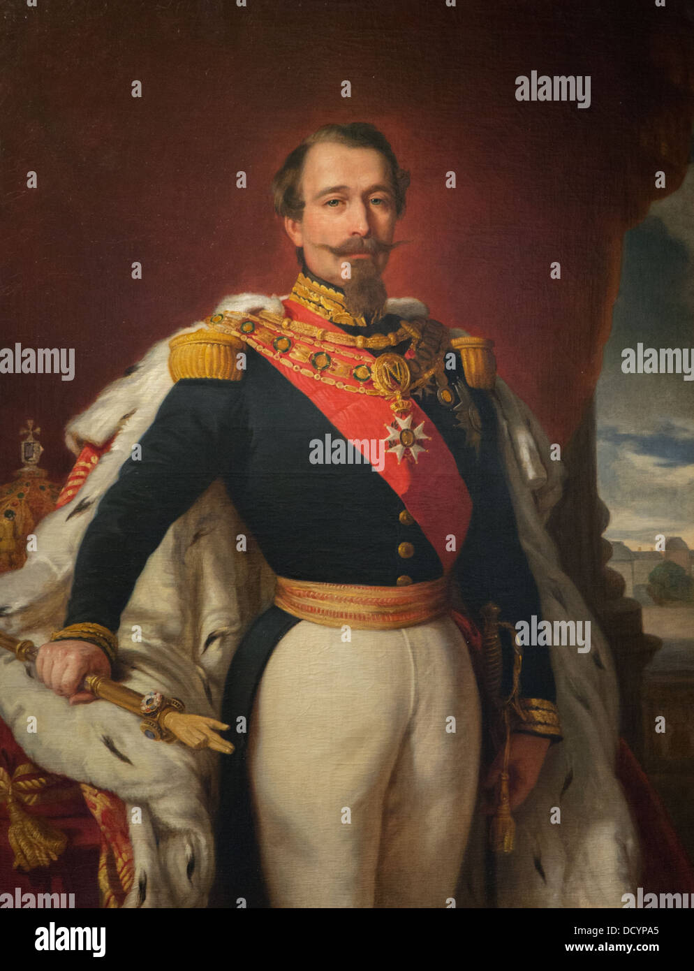 19th century  -  Napoléon III - Franz-Xaver Winterhalter (1860) - Musée de l'armée / Hôtel National des Invalides Oil on canvas Stock Photo