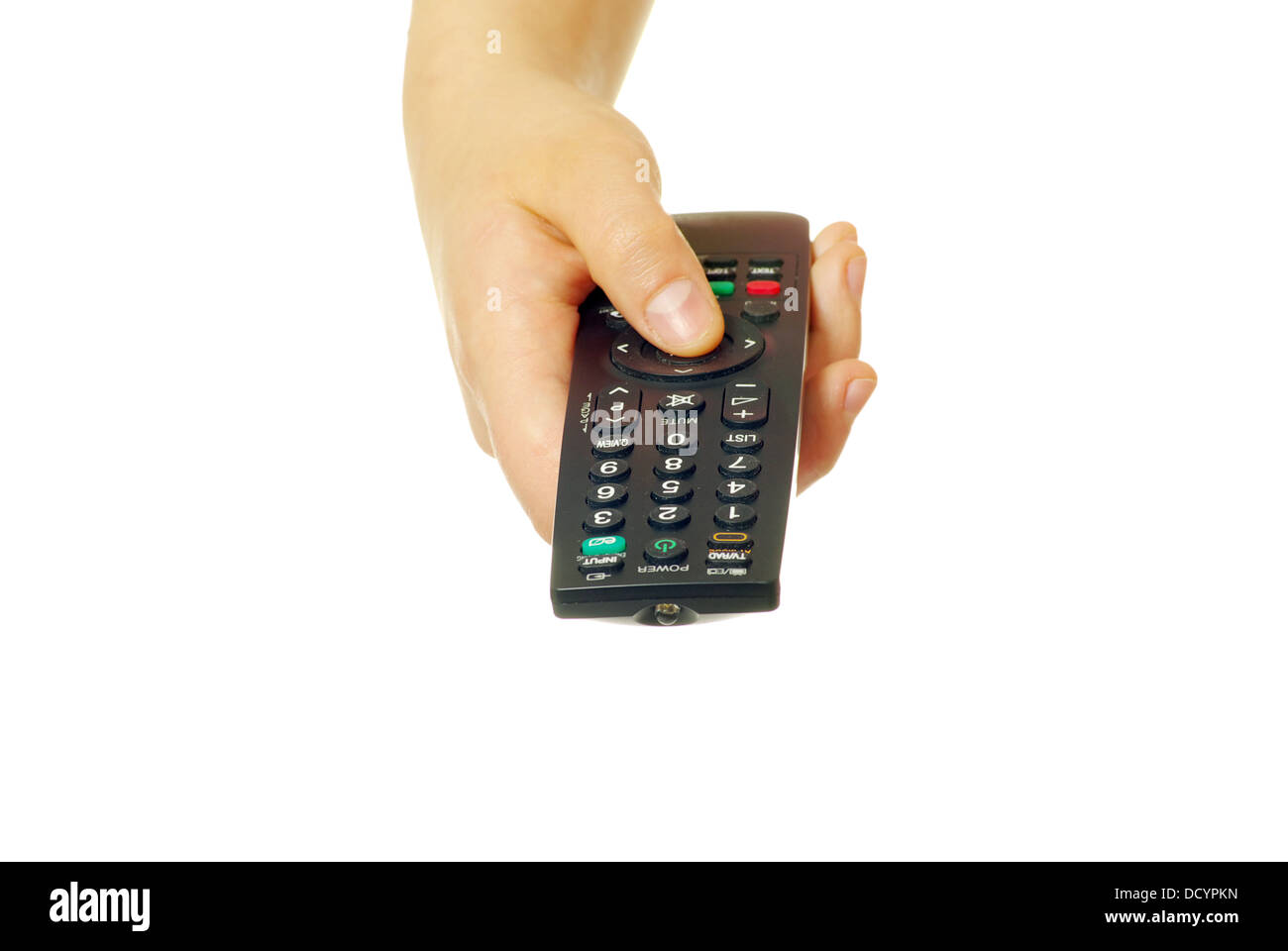 remote control in hand Stock Photo Alamy