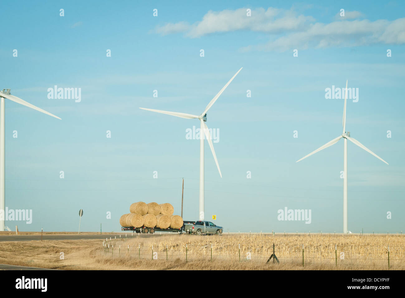 Wind turbines farm at sunset in Limon, Colorado Stock Photo Alamy