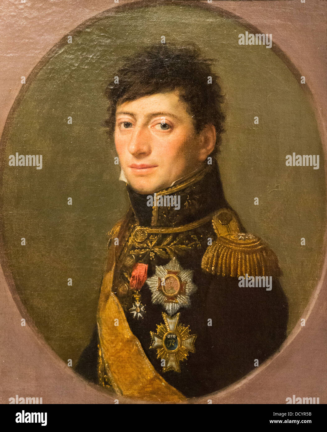 19th century - General Officer Lefèbvre-Desnouettes, Count of the Empire - Weingandt 1807 Musée de l'Armée France -oil on canvas Stock Photo