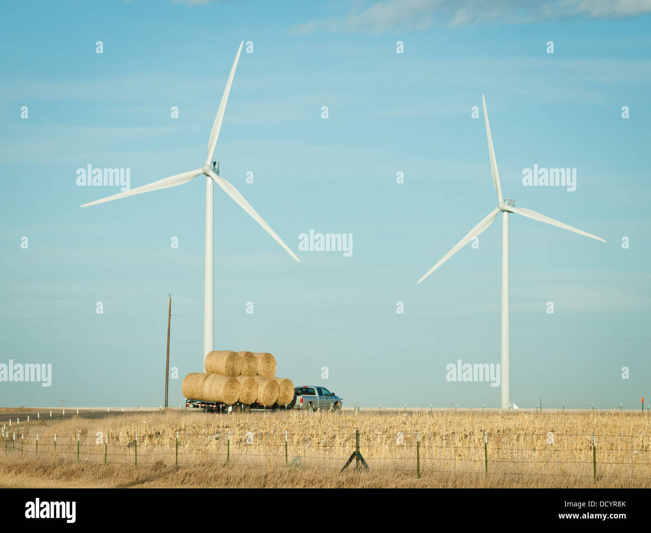 Wind turbines farm at sunset in Limon, Colorado Stock Photo Alamy