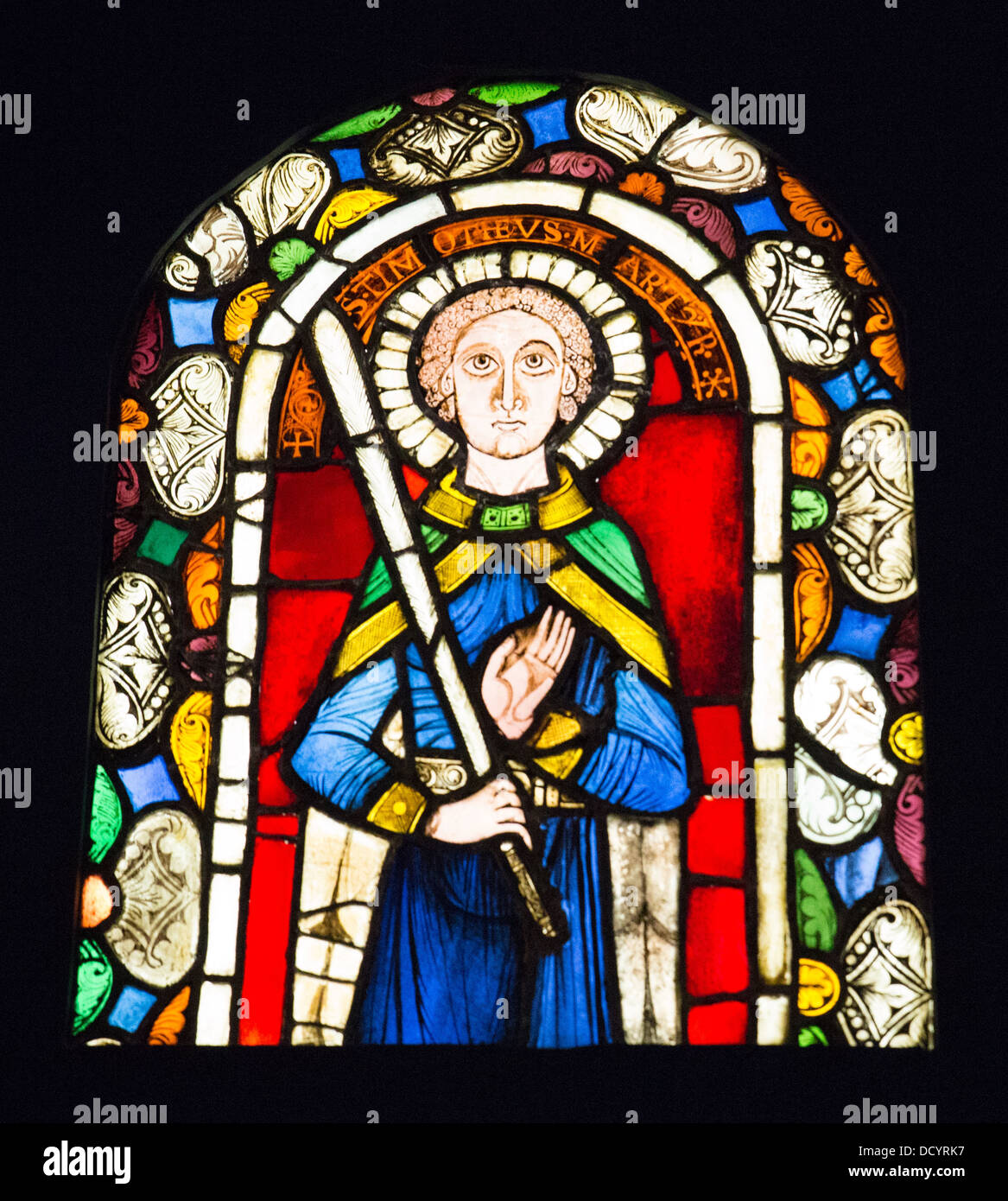 13th Century  -  Annunciation to the shepherds - (vers 1220) - Musée de Cluny / Musée National du Moyen Âge - Paris Stained Glas Stock Photo