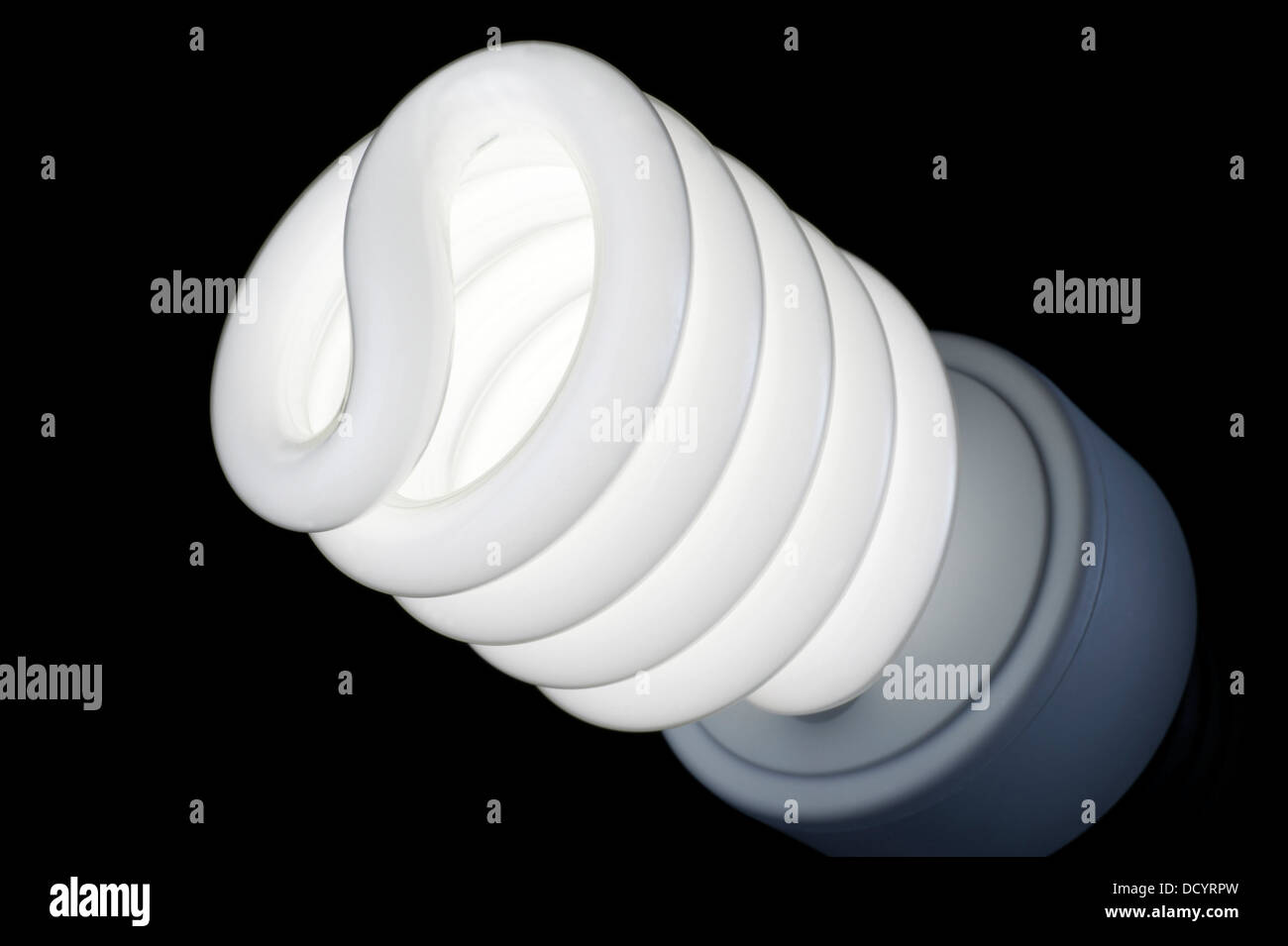 Energy saving fluorescent bulb Stock Photo