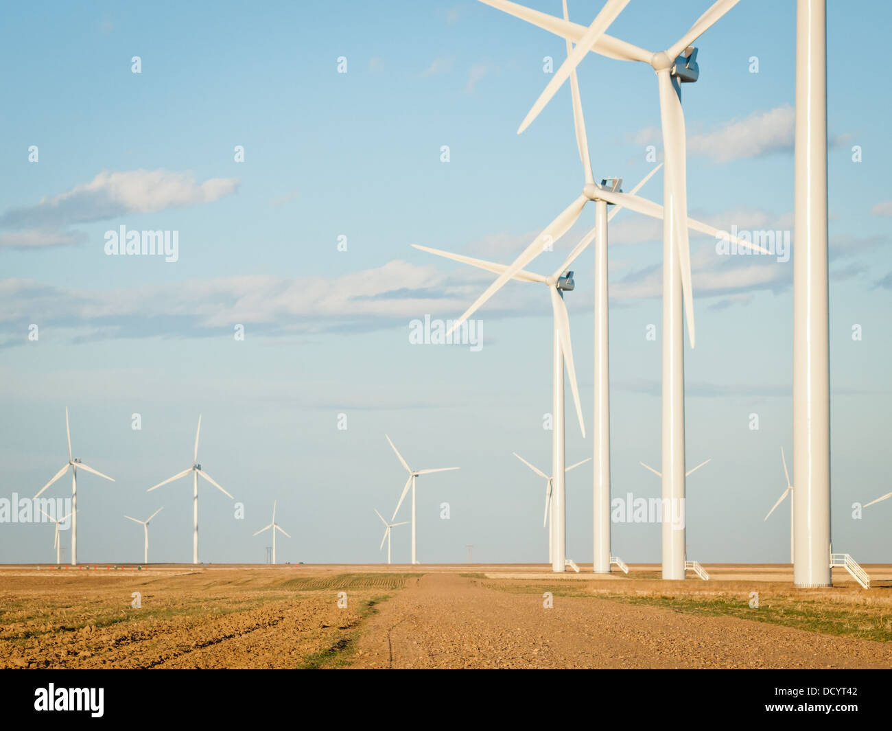 Wind turbines farm at sunset in Limon, Colorado Stock Photo Alamy