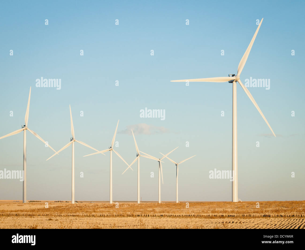 Wind turbines farm at sunset in Limon, Colorado Stock Photo Alamy