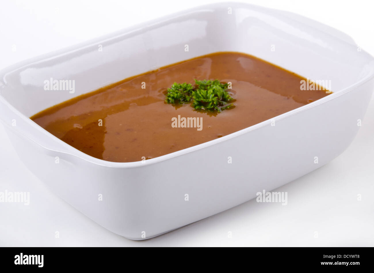 homemade oxtail soup in a bowl Stock Photo