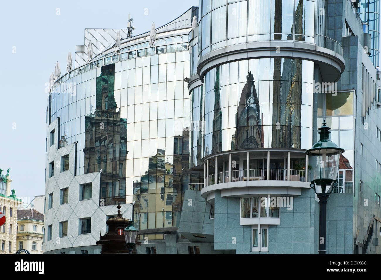 reflection of old buildings in Vienna Stock Photo