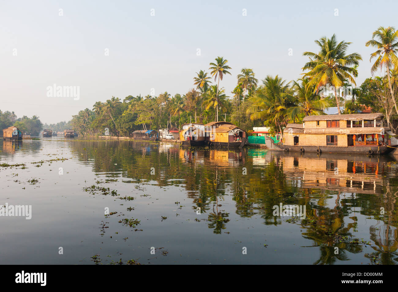 Cruise houseboats on the lakes of Kerala. South India Stock Photo