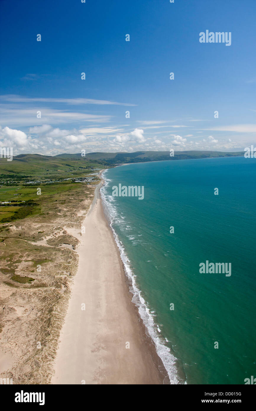 Aerial view of beach near Barmouth Gwynedd North Wales UK Stock Photo