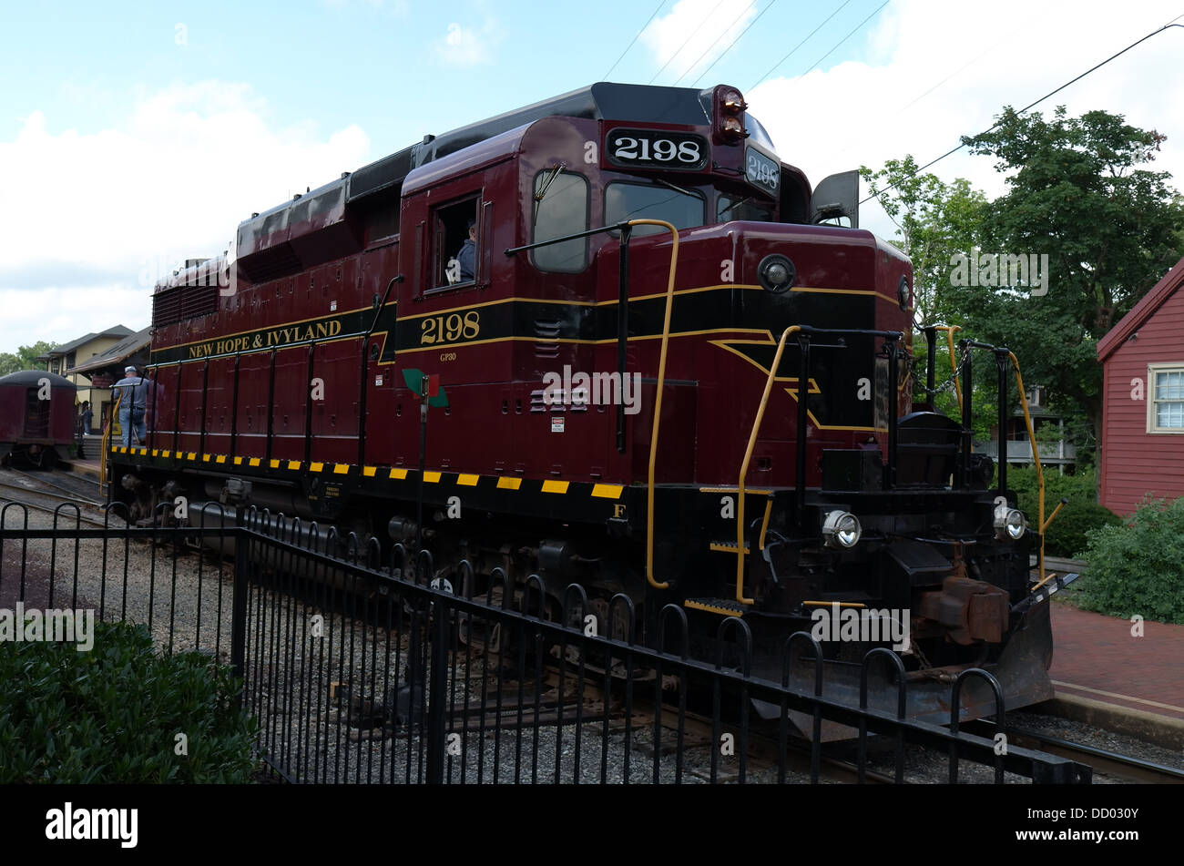 Diesel locomotive in New Hope, Pennsylvania Stock Photo