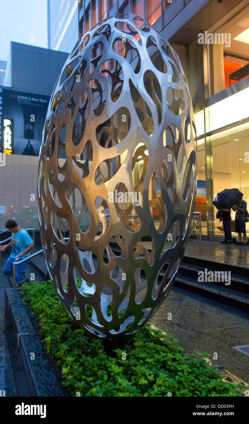 egg sculpture in New York City Stock Photo Alamy