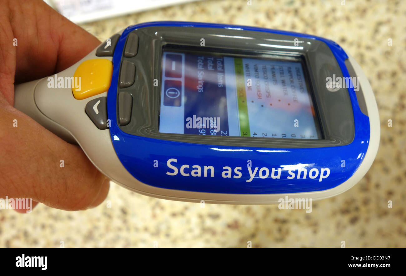 a Tesco " scan as you shop " scanner a new concept in shopping at Tesco  stores Stock Photo - Alamy