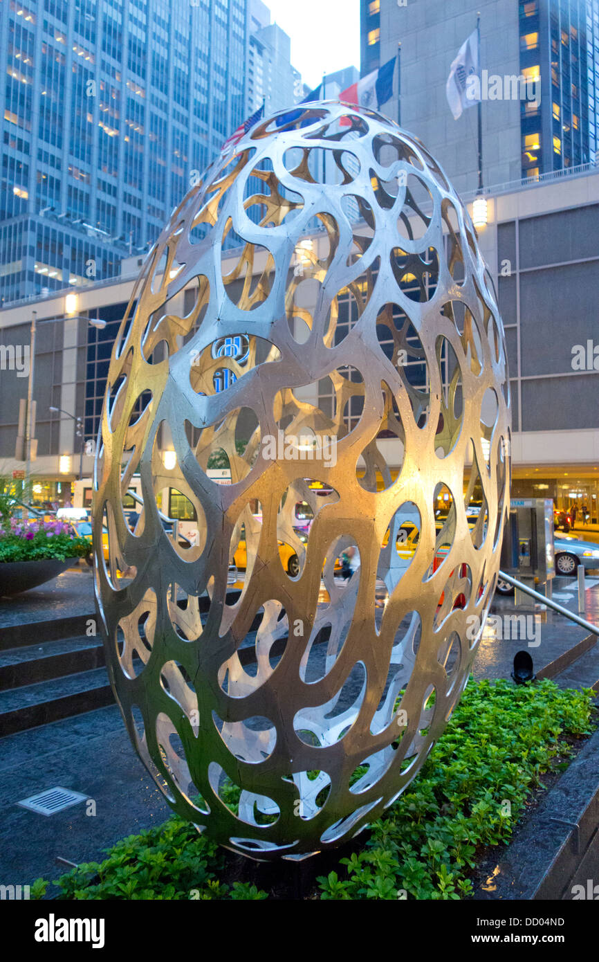 egg sculpture in New York City Stock Photo Alamy
