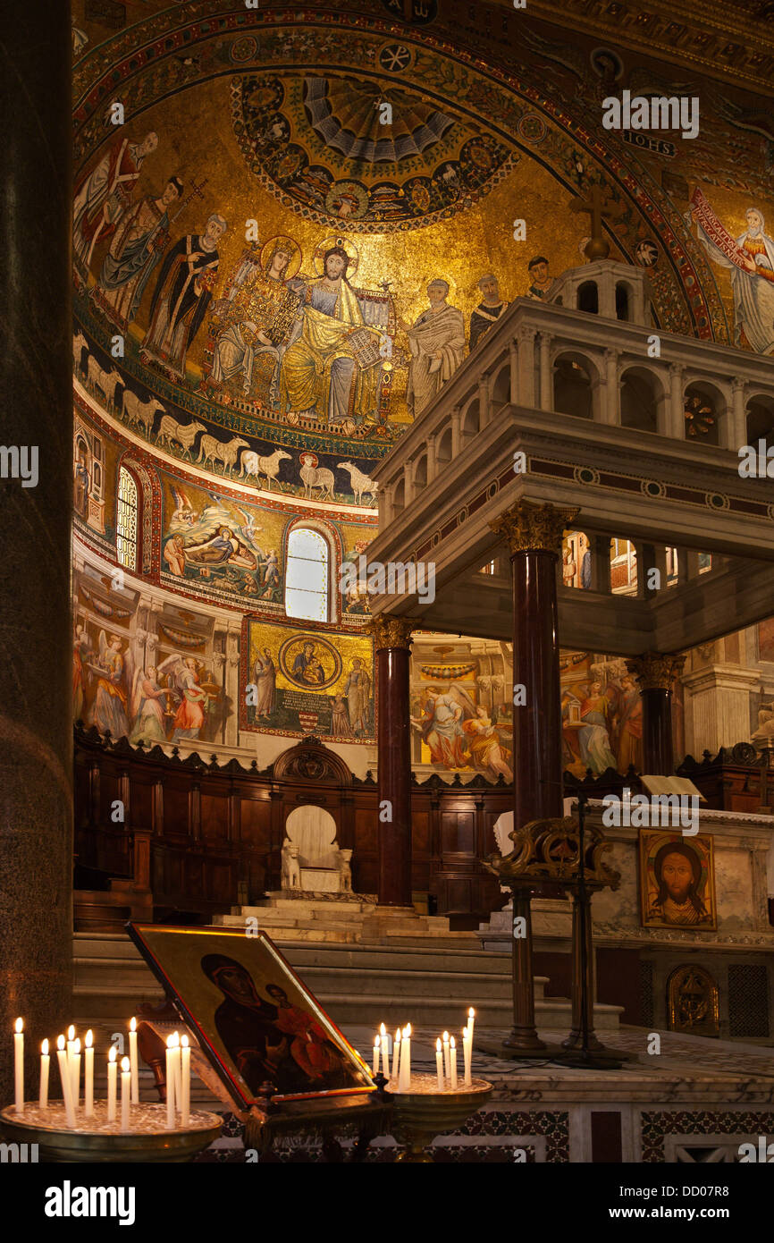 Santa Maria in Trastevere interior detail of apse completely decorated