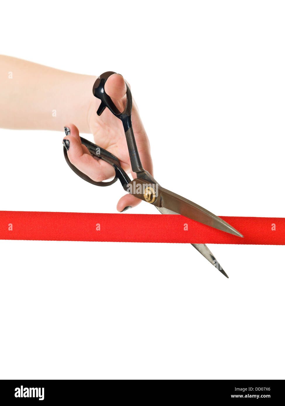 Red Ribbon Cutter Cutting Red Ribbon Stock Photo - Alamy