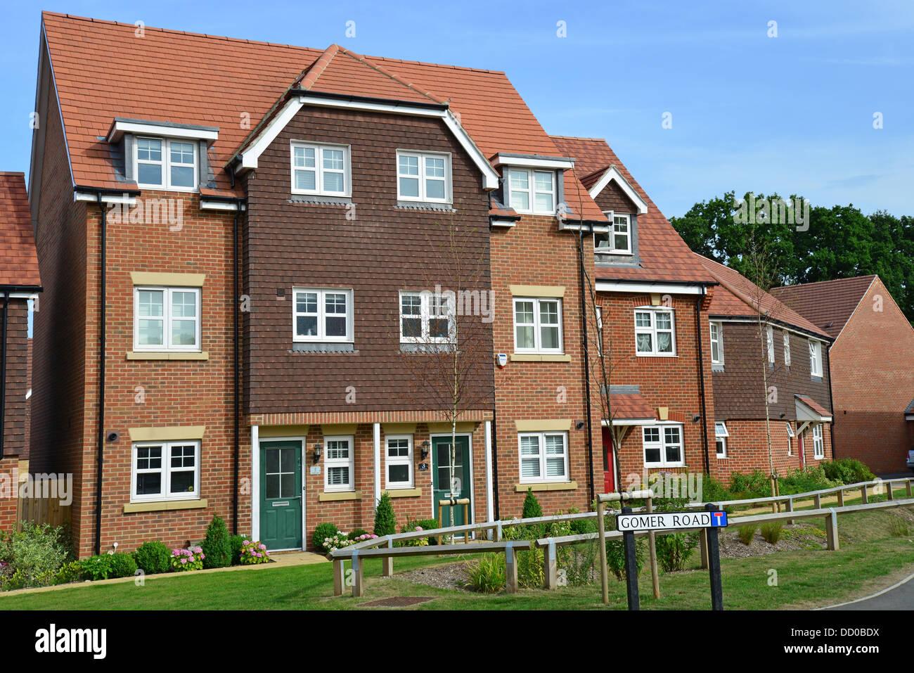 New houses on Earlswood Park housing development, Bagshot, Surrey