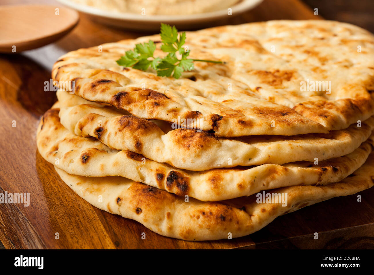 Homemade Indian Naan Flatbread made with Whole Wheat Stock Photo Alamy