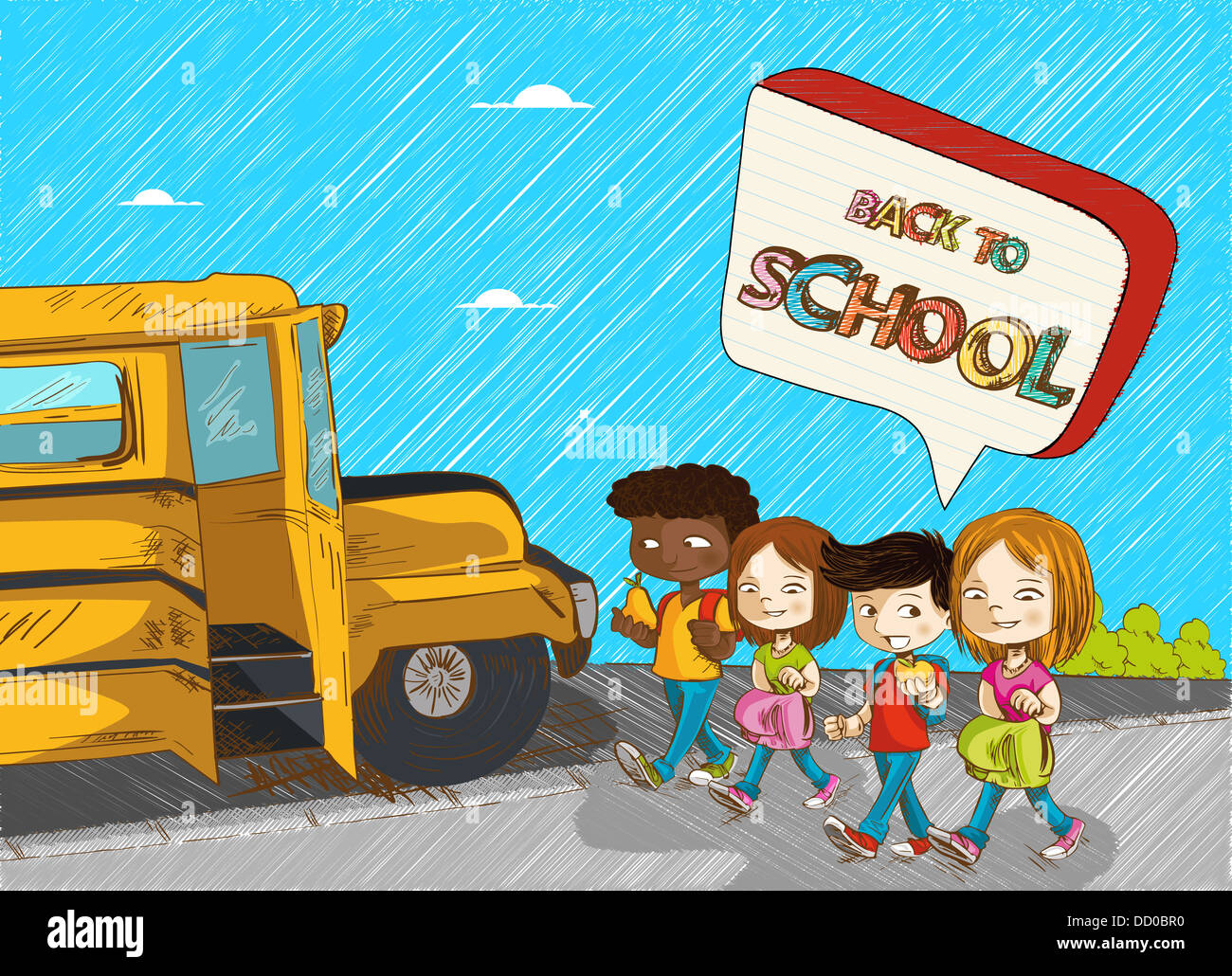 Back To School Kid With Social Media Speech Bubble