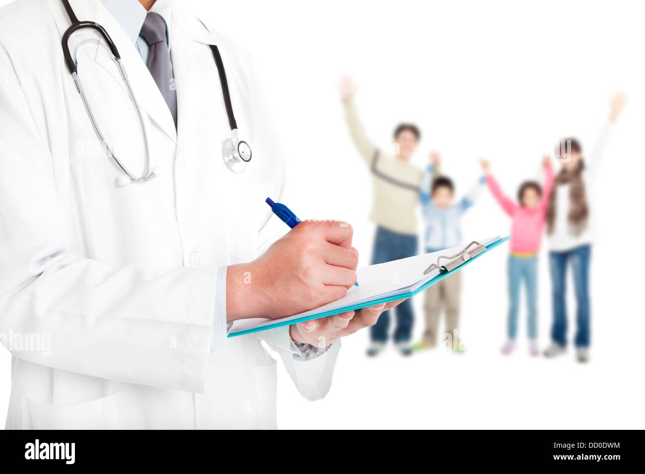 happy family with medical care concept Stock Photo