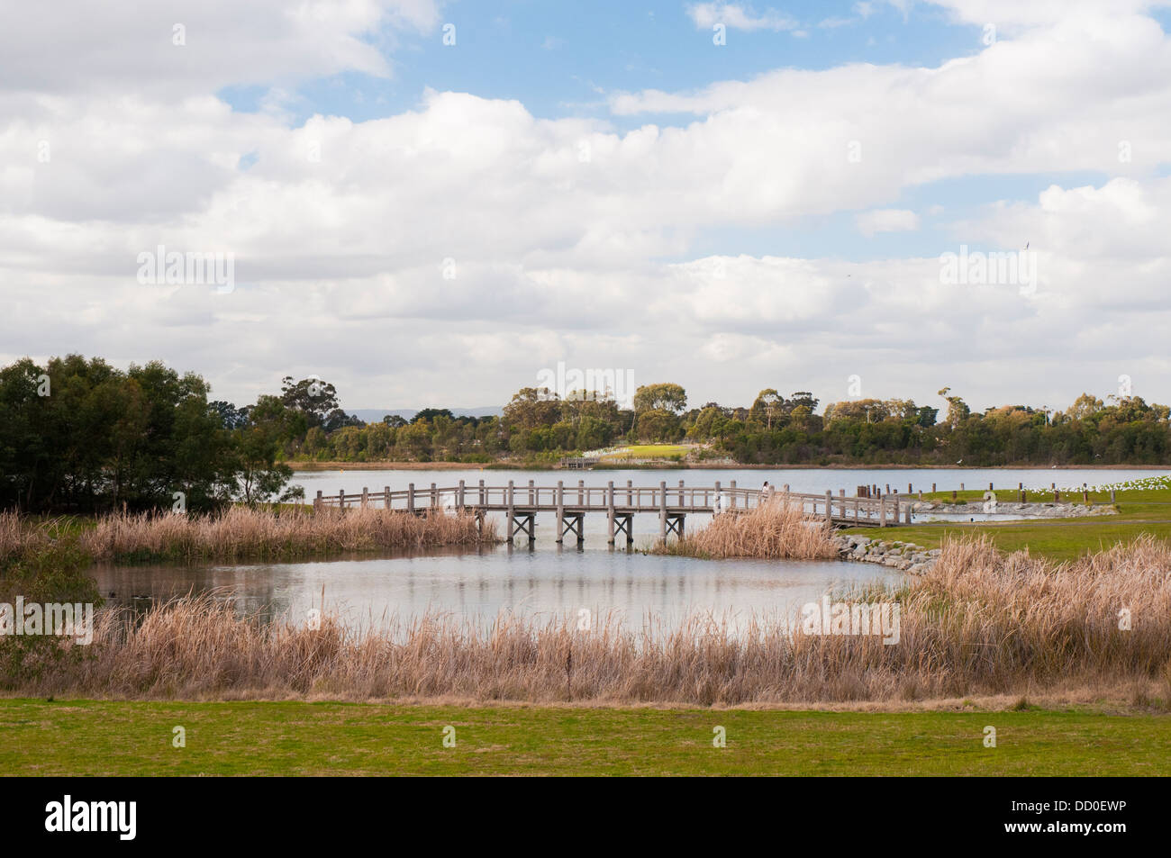 Karkarook Park, a man-made wetlands reserve at Moorabin, Melbourne Stock Photo