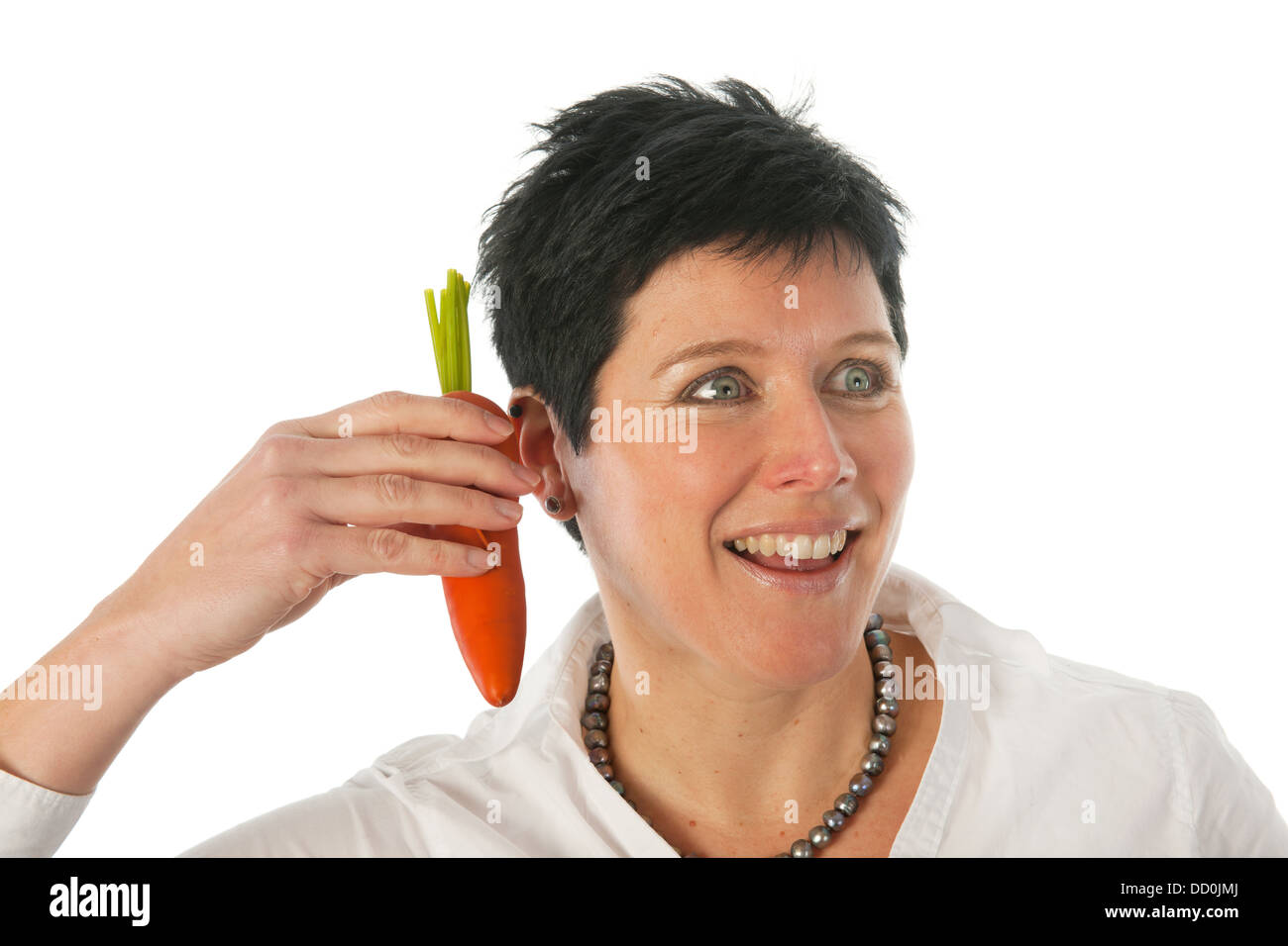 Woman is getting good news Stock Photo Alamy