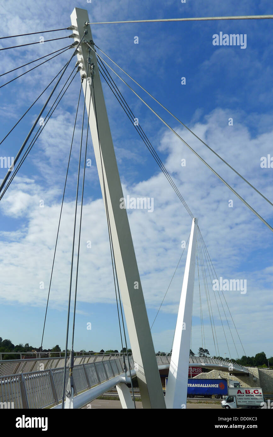 Pedestrian Bridge, M20, Ashford Kent Stock Photo Alamy