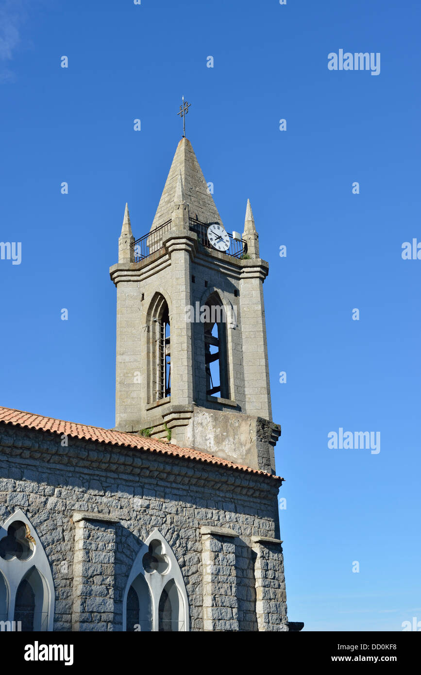 Granite church, Zonza, , Corsica, France Stock Photo