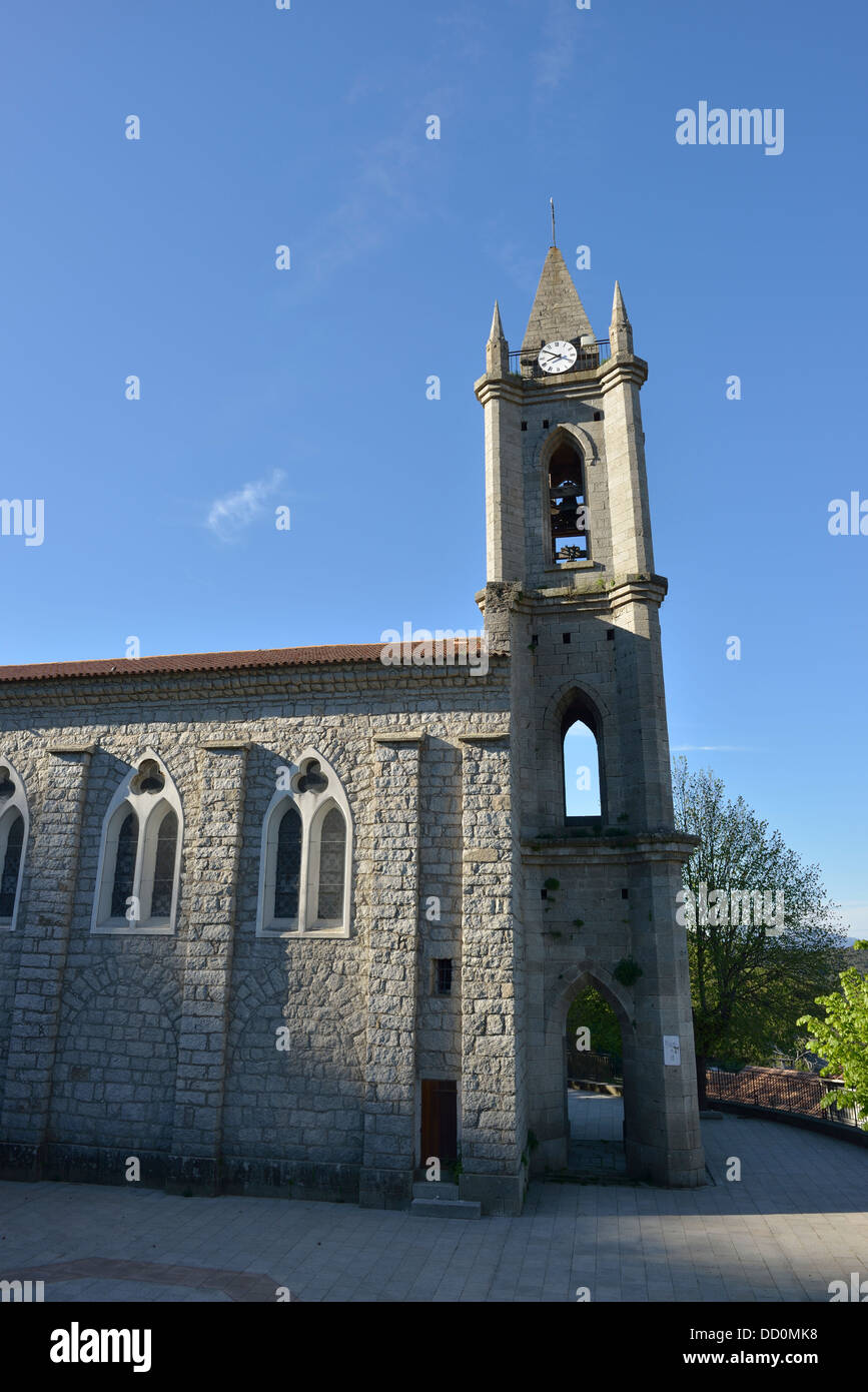 Granite church, Zonza, , Corsica, France Stock Photo