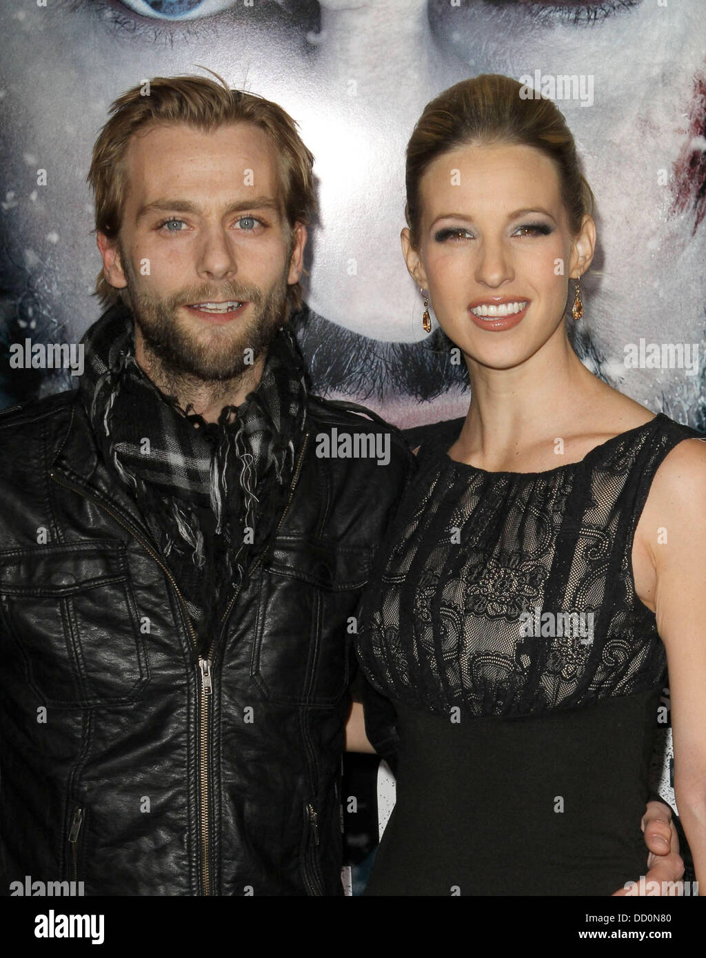 Joe Anderson and wife Elle Anderson The World Premiere Of 'The Grey'  held at the Regal Cinemas - Arrivals Los Angeles, California - 11.01.12 Stock Photo